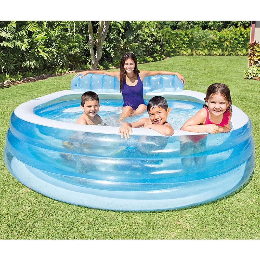 INTEX Swim Center Family Lounge Inflatable Pool – Deluxe Seating Pool with Backrests & Cup Holders - Image 3