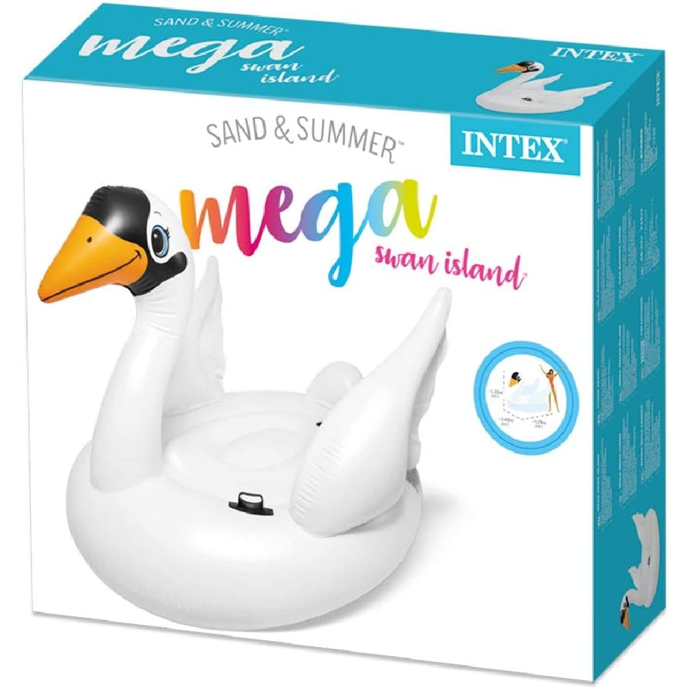 INTEX Mega Swan Island Float – Extra-Large White Swan Inflatable Party Raft for Social Water Lounging - Image 3