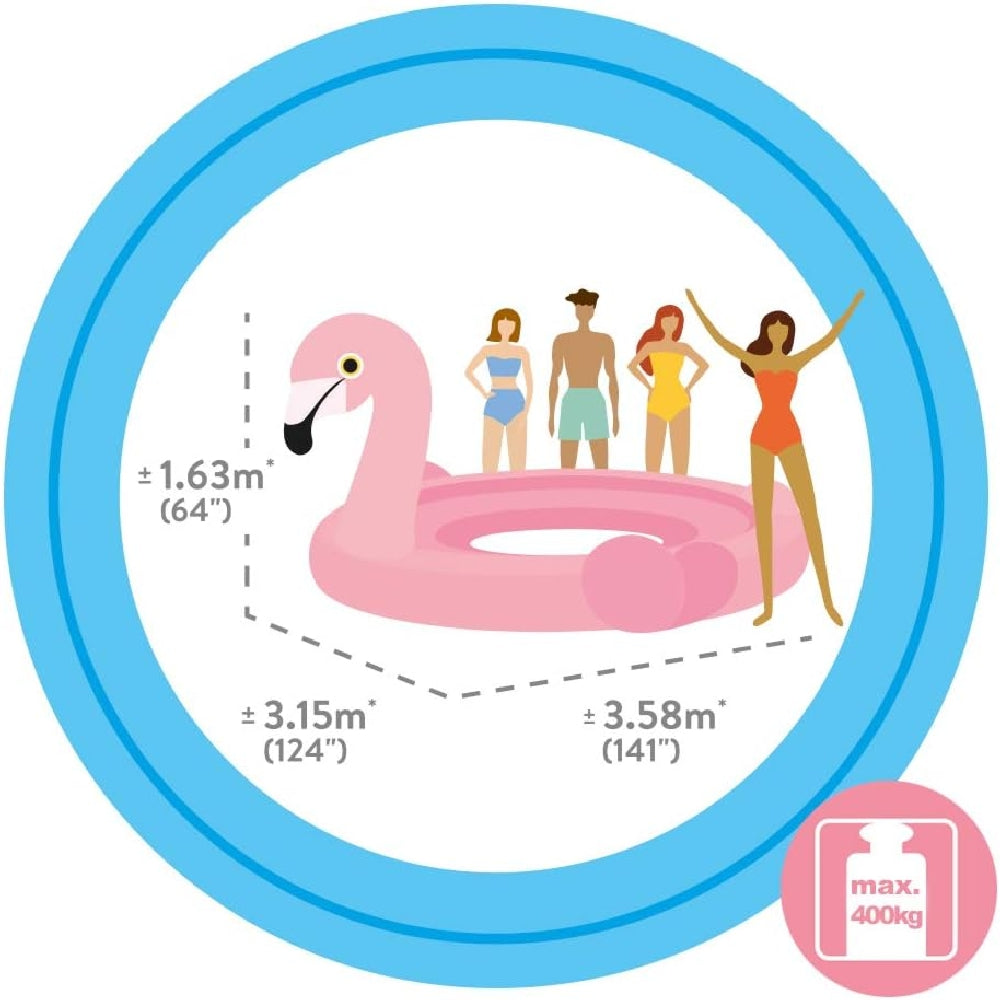 INTEX Giant Flamingo Party Island – Massive 14ft Inflatable Floating Lounge with Seating & Cooler (13+) - Image 4