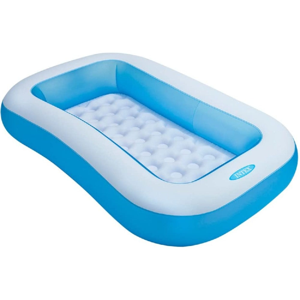 INTEX Small Rectangular Inflatable Kids Pool – Compact Backyard Wading Pool for Toddlers & Supervised Play