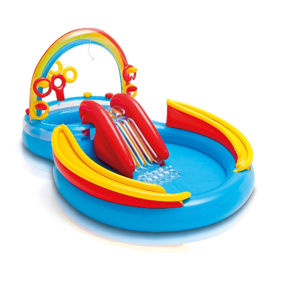 INTEX Rainbow Ring Inflatable Play Center – Mega Water Park with Slide, Sprayer & Ring Toss - Image 2