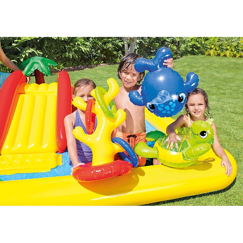 INTEX Rainbow Ring Inflatable Play Center – Mega Water Park with Slide, Sprayer & Ring Toss - Image 6