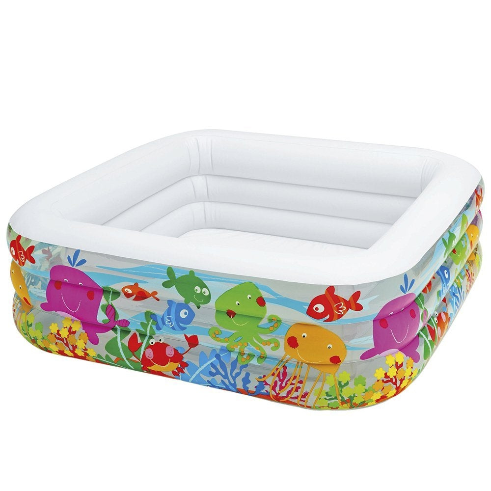 INTEX Clearview Aquarium Inflatable Pool – Transparent Sidewalls with Colorful Sea Life Print for Kids