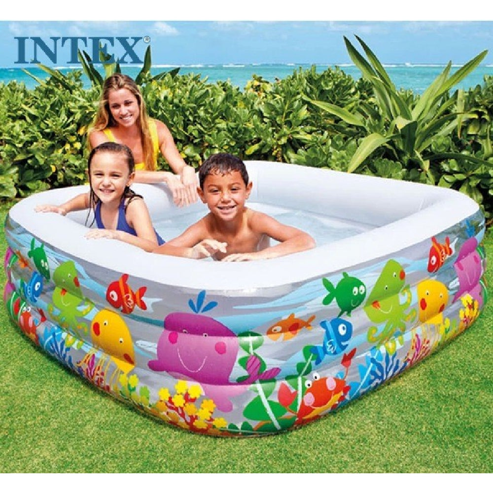 INTEX Clearview Aquarium Inflatable Pool – Transparent Sidewalls with Colorful Sea Life Print for Kids - Image 2