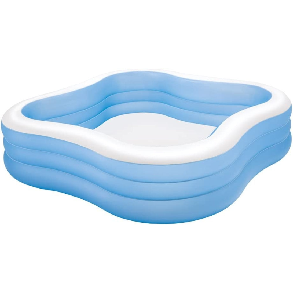 INTEX 10ft Beach Wave Swim Center Pool – Sophisticated Blue Wave Sidewalls & Spacious Family Cooling