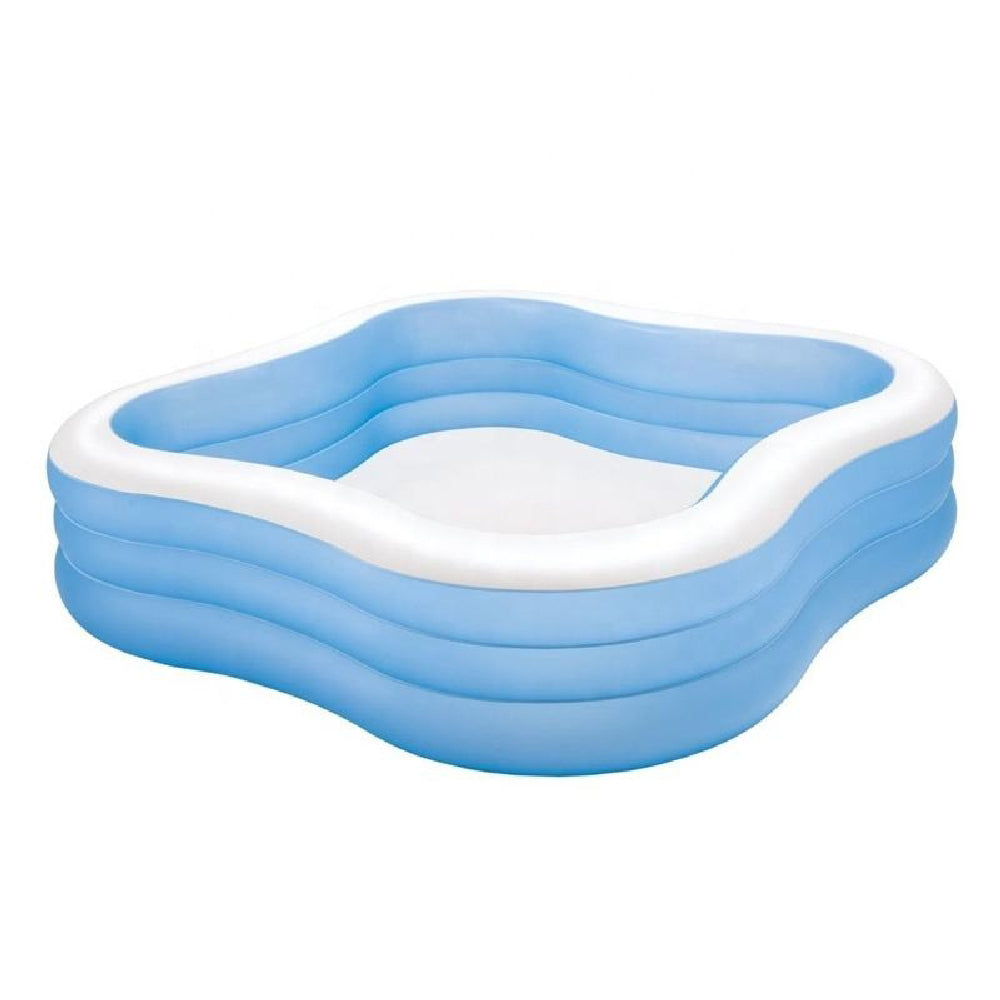 INTEX 10ft Beach Wave Swim Center Pool – Sophisticated Blue Wave Sidewalls & Spacious Family Cooling - Image 2