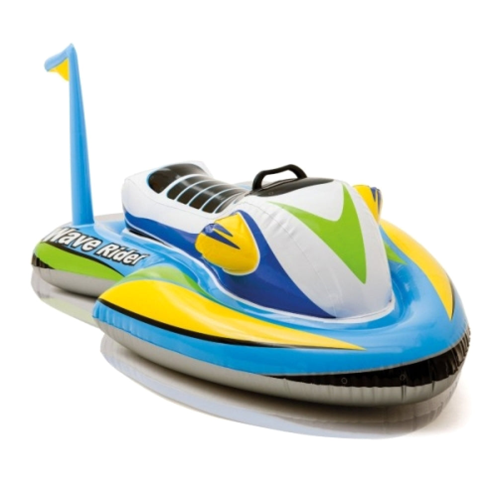 INTEX Wave Rider Ride-On – Colorful Jet-Ski Style Inflatable Water Float with Sturdy Handles