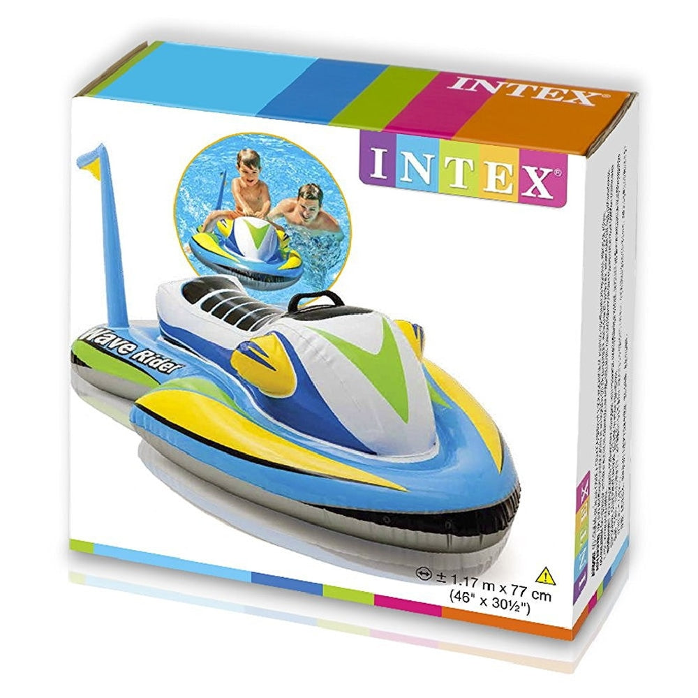 INTEX Wave Rider Ride-On – Colorful Jet-Ski Style Inflatable Water Float with Sturdy Handles - Image 3