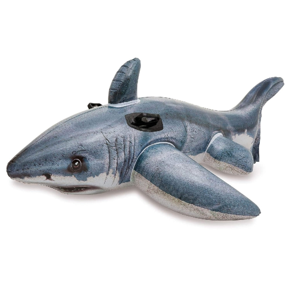 INTEX Great White Shark Ride-On – Realistic 3D Shark Inflatable Pool Float with Heavy-Duty Grip - Image 2