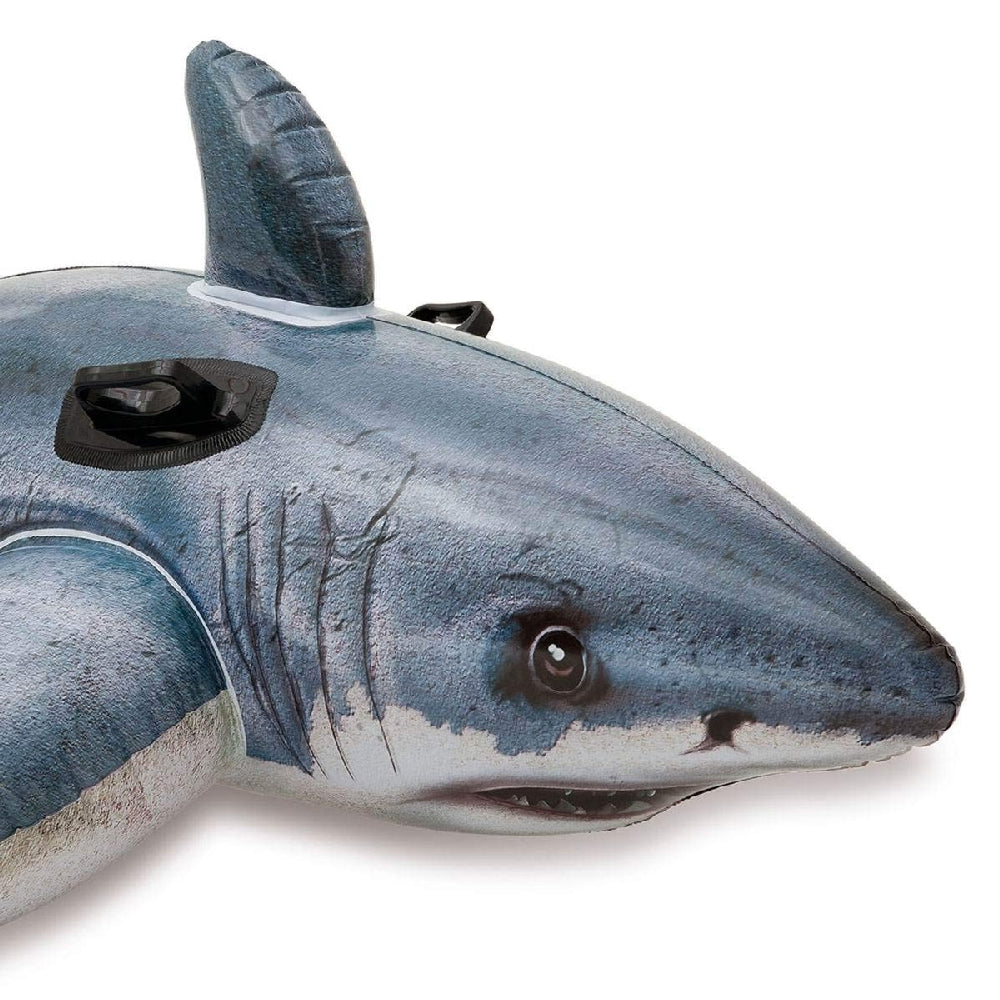 INTEX Great White Shark Ride-On – Realistic 3D Shark Inflatable Pool Float with Heavy-Duty Grip - Image 4