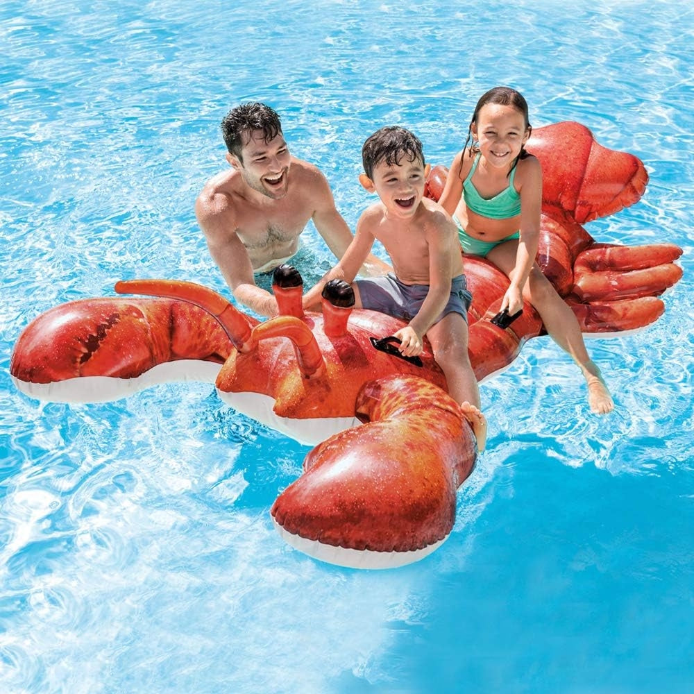 INTEX Giant Lobster Ride-On Pool Float – Realistic 3D Inflatable Shellfish with Heavy-Duty Handles - Image 4