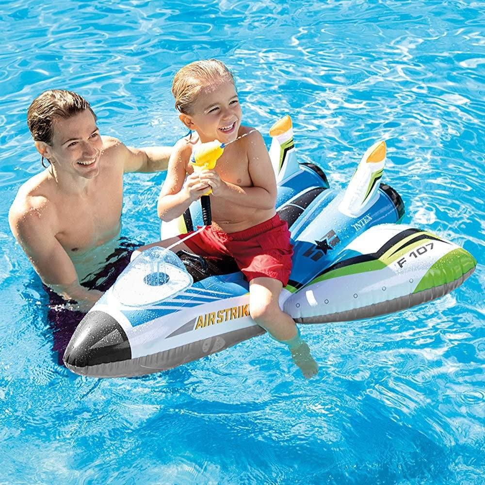 INTEX Water Gun Plane Ride-On – Fighter Jet Inflatable Float with Integrated Constant-Feed Squirt Gun - Image 5