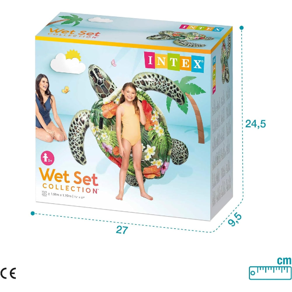 INTEX Realistic Sea Turtle Ride-On – Detailed Turtle Graphics Inflatable Pool Float with Sturdy Handles - Image 3