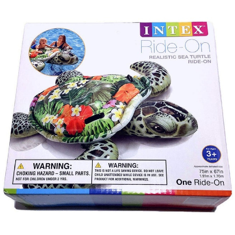 INTEX Realistic Sea Turtle Ride-On – Detailed Turtle Graphics Inflatable Pool Float with Sturdy Handles - Image 4