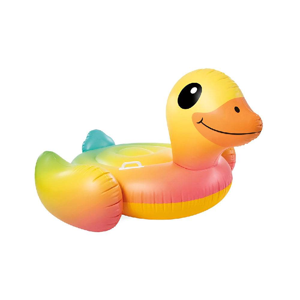 INTEX Giant Yellow Duck Ride-On Float – Classic Rubber Duckie Style Inflatable Lounge with Safety Handles - Image 2