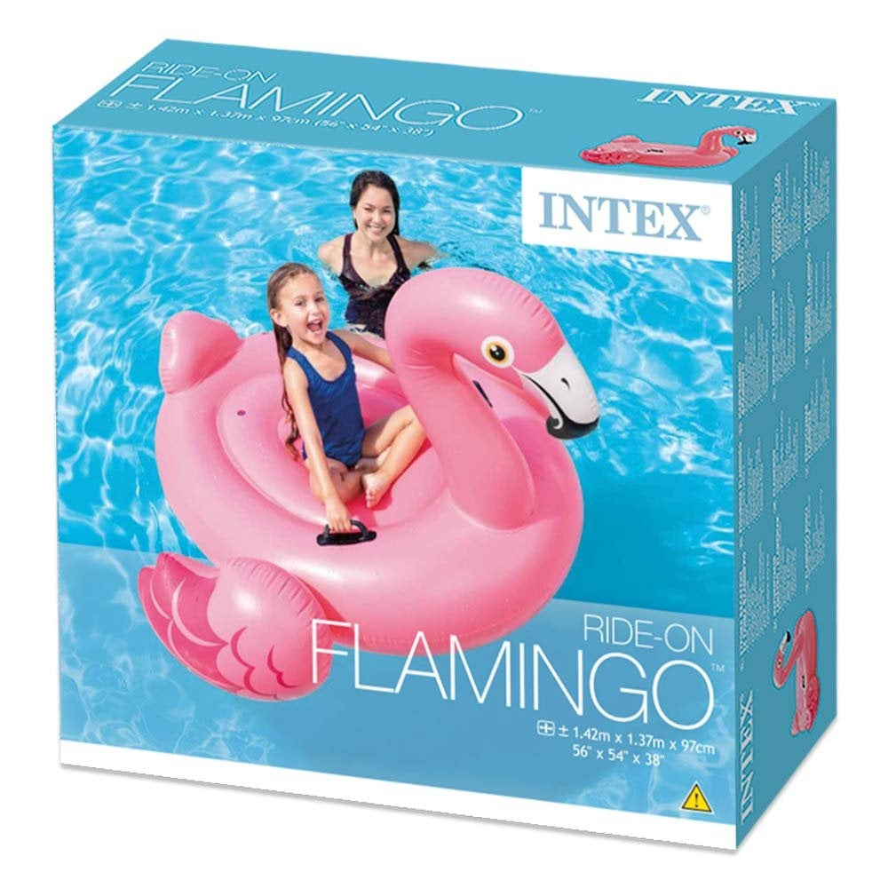 INTEX Pink Flamingo Ride-On Float – Iconic Large Inflatable Pool Float for Summer Parties and Photos - Image 3