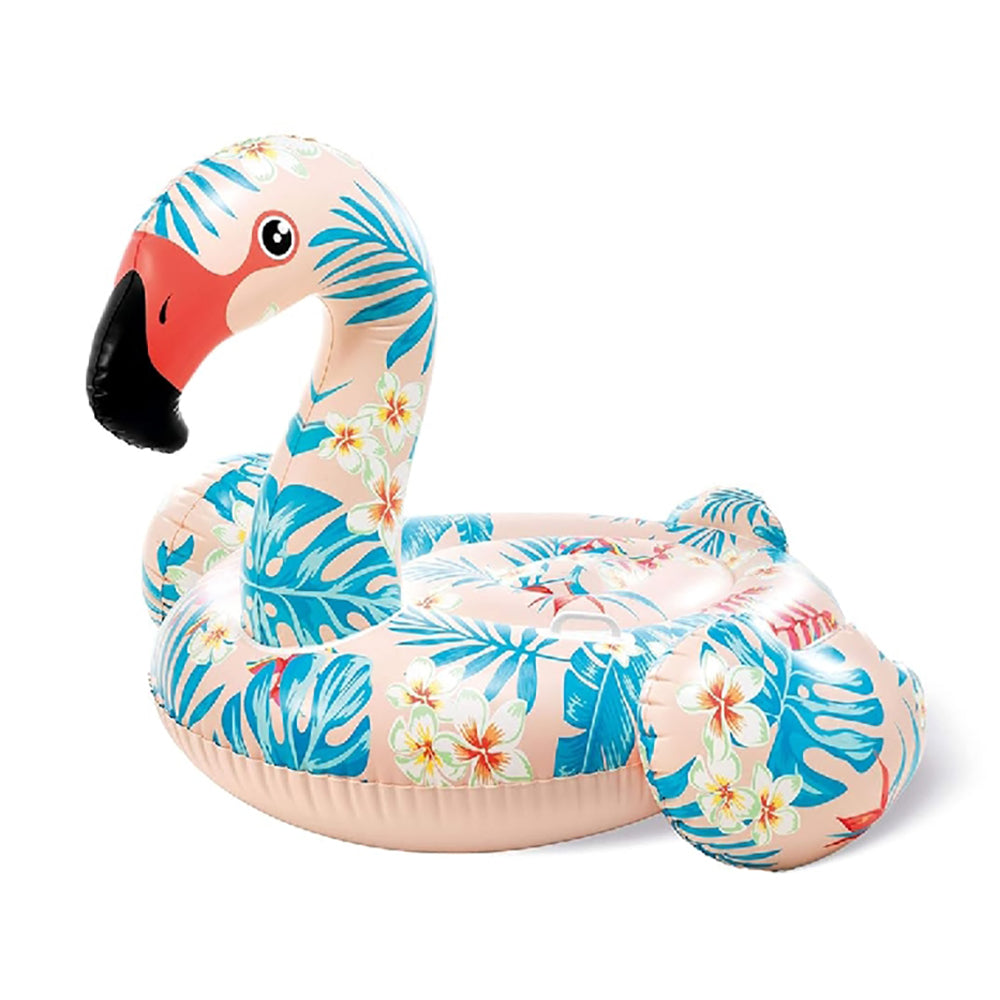 INTEX Tropical Flamingo Ride-On Float – Vibrant Pink Island Style Inflatable Swim Lounge for Kids