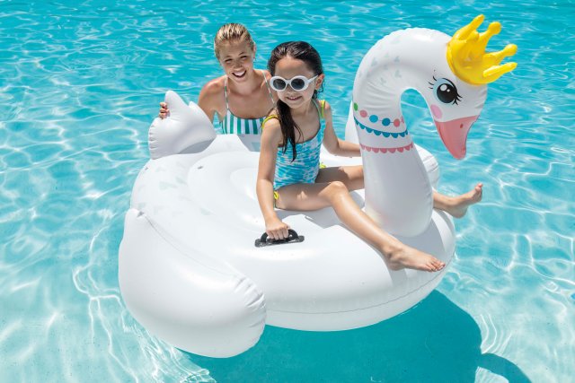 INTEX Majestic Swan Ride-On Pool Float – Elegant White Swan Inflatable Swim Lounge for Backyard Fun - Image 2