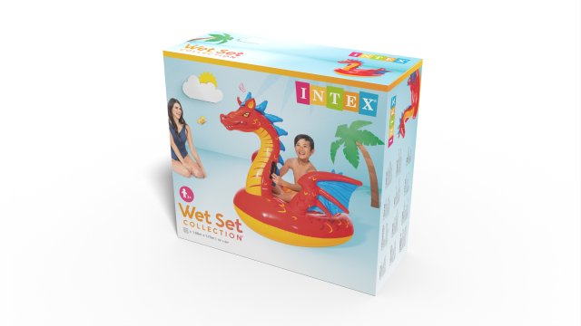 INTEX Mystical Dragon Ride-On Float – Large Red Dragon Inflatable Water Toy with Dual Stability Handles - Image 4