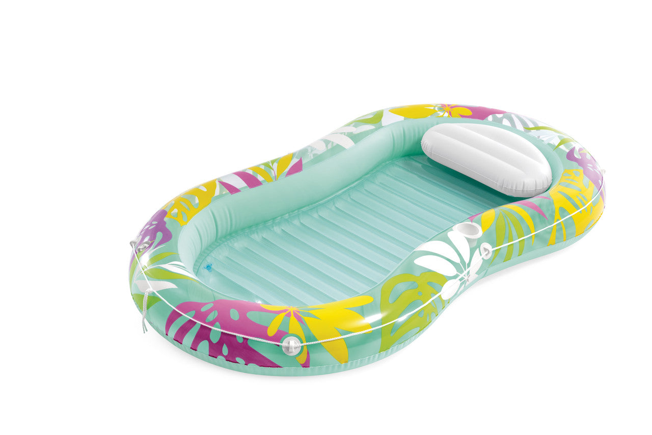 INTEX Tropical Oasis Inflatable Lounge – Premium Pool Recliner with Contoured Backrest & Integrated Cup Holder - Image 2