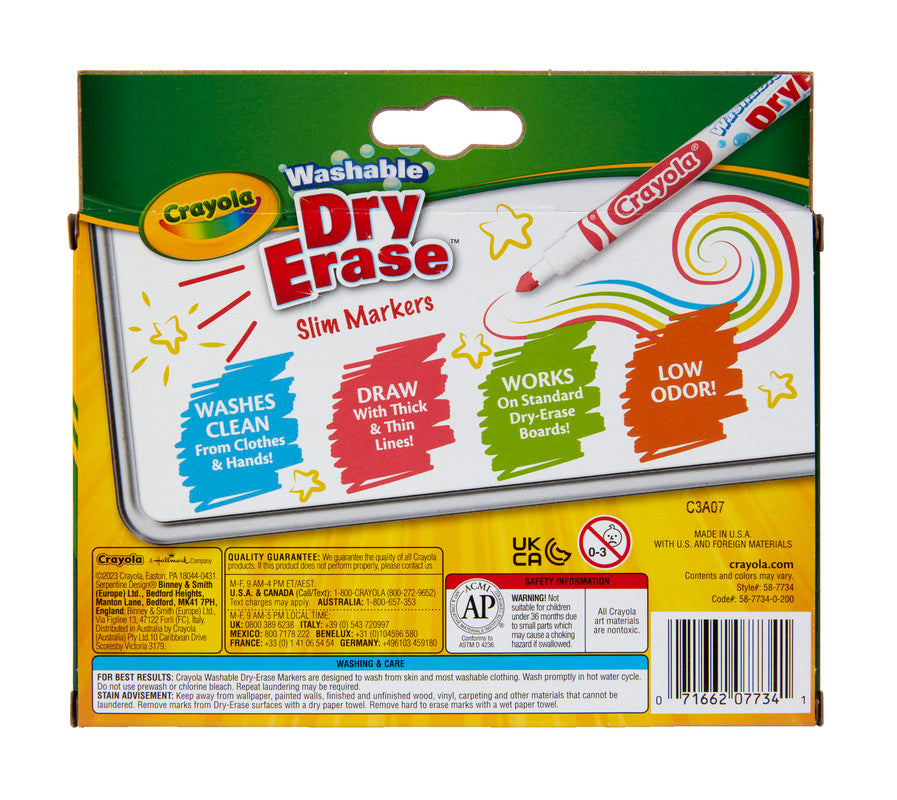 CRAYOLA LLC Crayola MARKER, 10 COUNT FINE LINE SLIM DERASE, WASHABLE, 24PK - Image 5