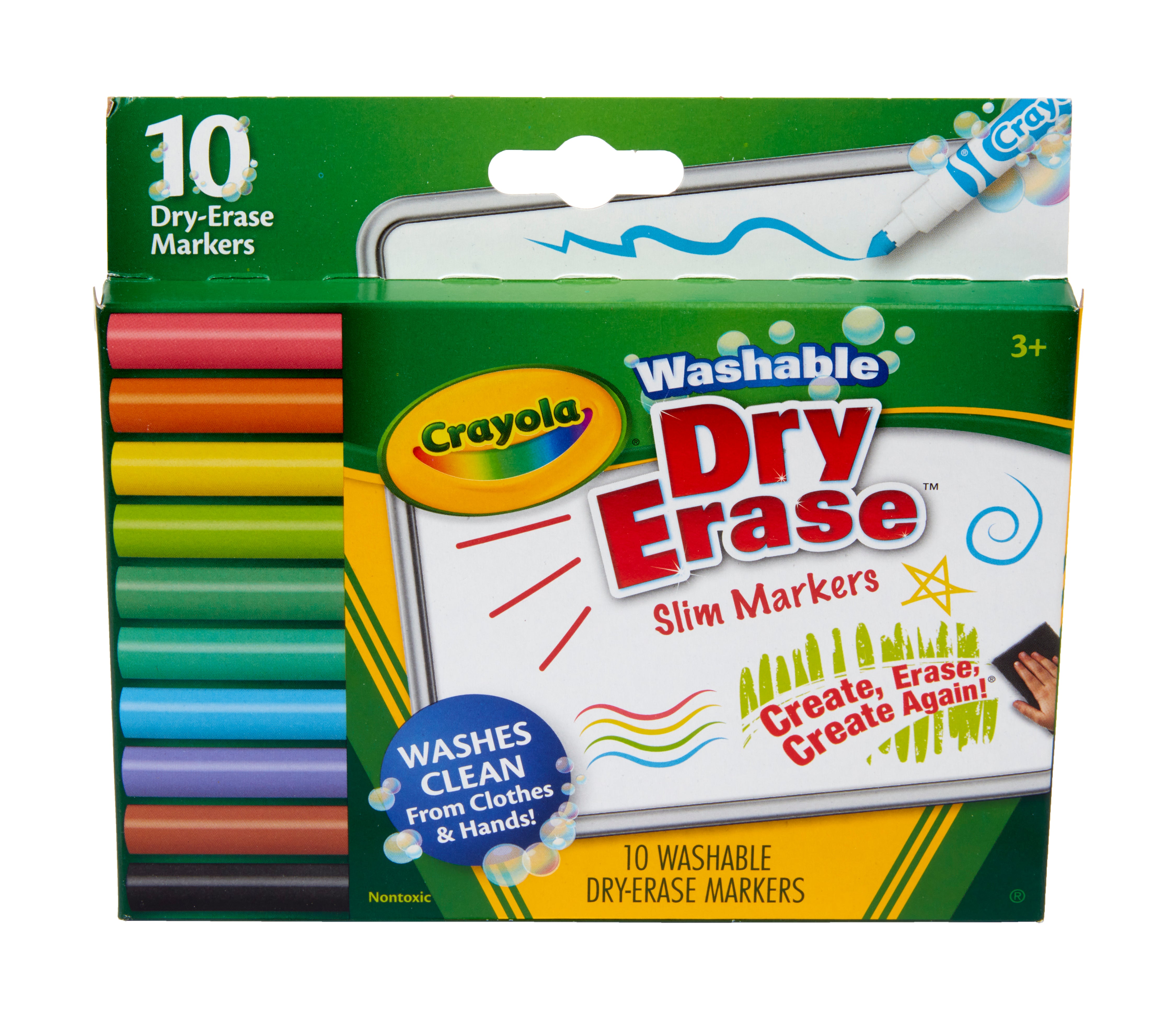 CRAYOLA Washable Fine Line Slim Dray Erase Marker -10 COUNT