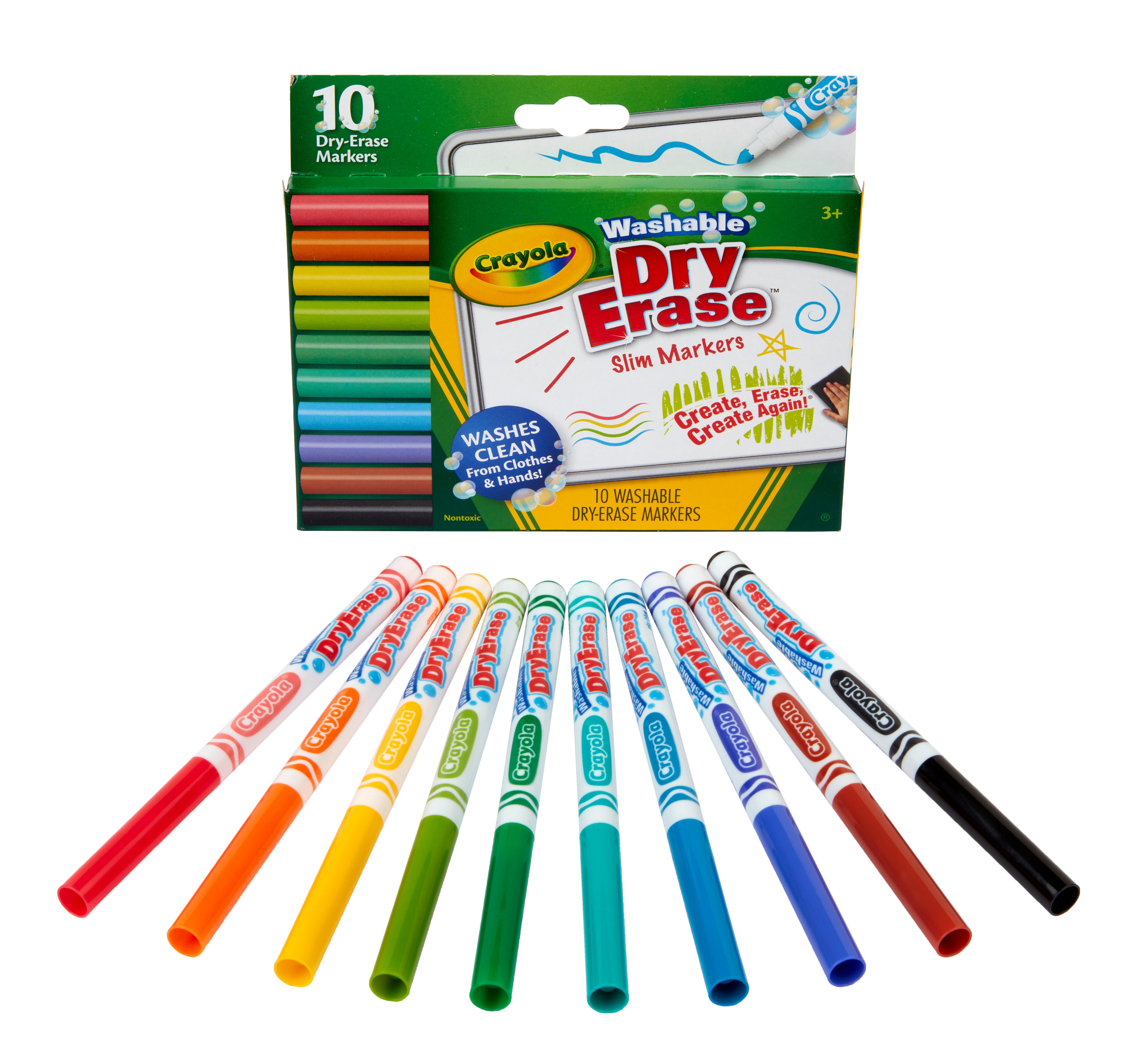 CRAYOLA Washable Fine Line Slim Dray Erase Marker -10 COUNT