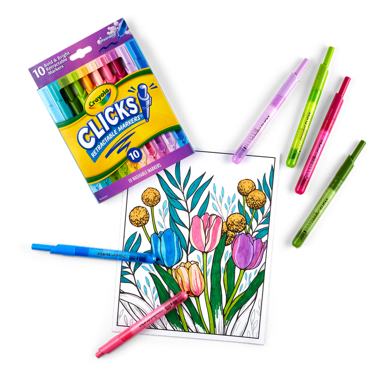 CRAYOLA LLC Crayola Clicks Bold Retractable Markers Unisex, 8+ Years, Pack of 10