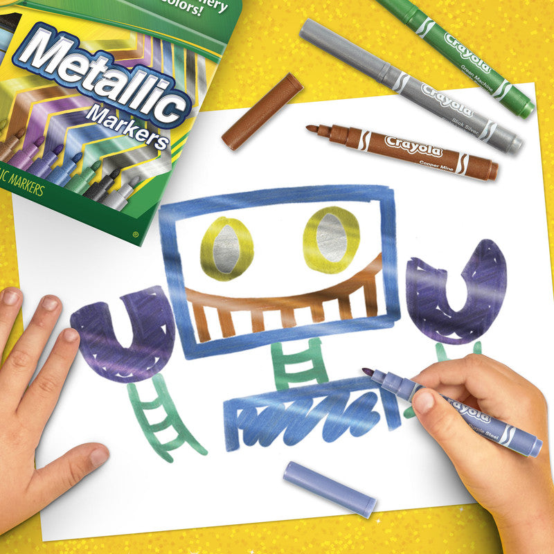 CRAYOLA LLC Crayola Metallic Markers Unisex, 3+ Years, Pack of 8 - Image 4