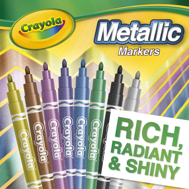 CRAYOLA LLC Crayola Metallic Markers Unisex, 3+ Years, Pack of 8 - Image 3