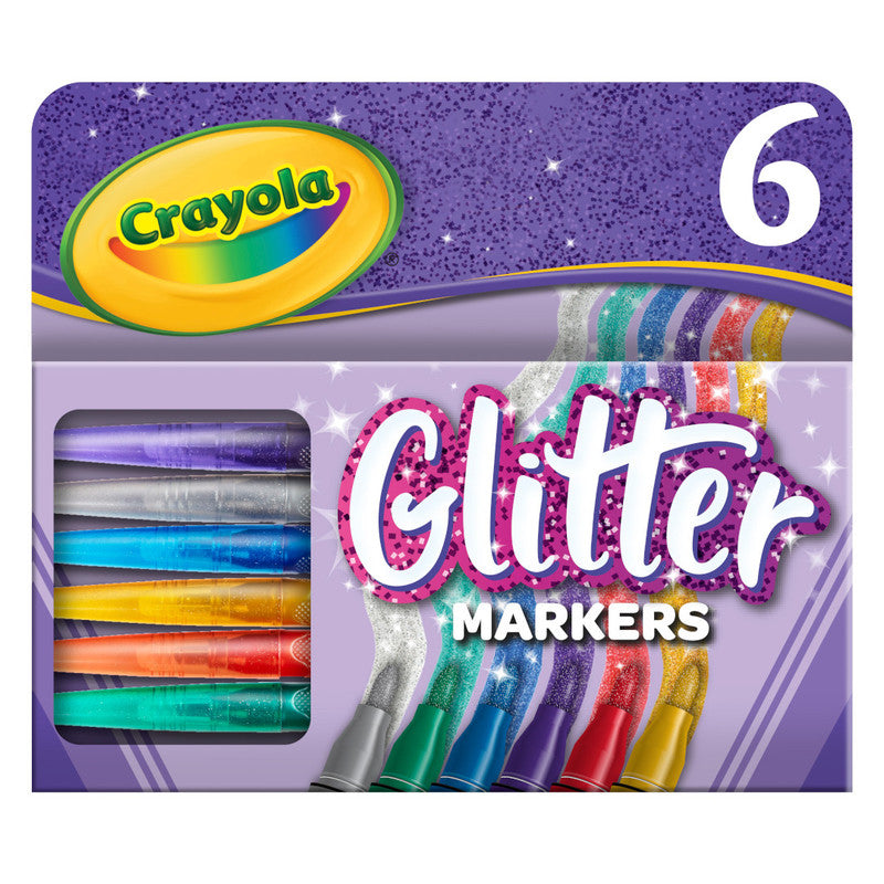 CRAYOLA LLC Crayola Glitter Markers Unisex, 4+ Years, Pack of 6