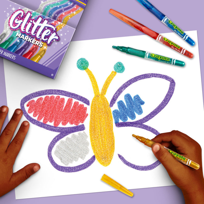CRAYOLA LLC Crayola Glitter Markers Unisex, 4+ Years, Pack of 6 - Image 4