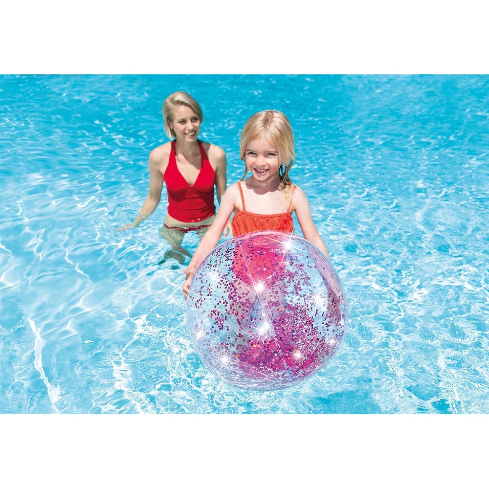 INTEX Transparent Glitter Beach Balls (Assorted) – Sparkling Inflatable Play Balls for Backyard Fun - Image 6
