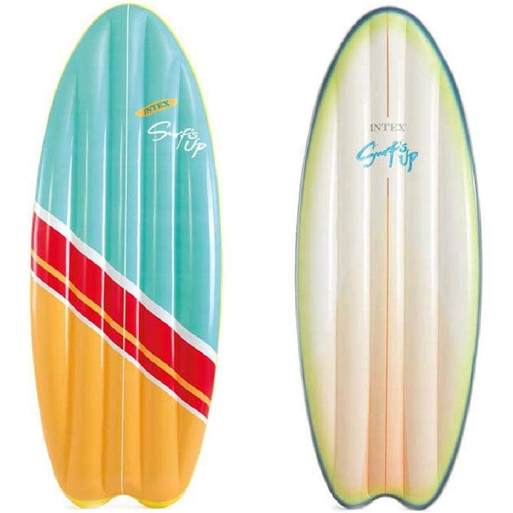 INTEX Surf's Up Inflatable Mats (Pack of 2) – Surfboard Style Water Floats with Fiber-Tech Construction