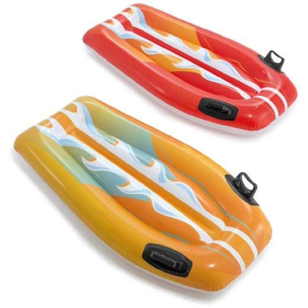 INTEX Joy Rider Inflatable Floating Bed – Surfboard Style Water Lounge with Sturdy Stability Handles