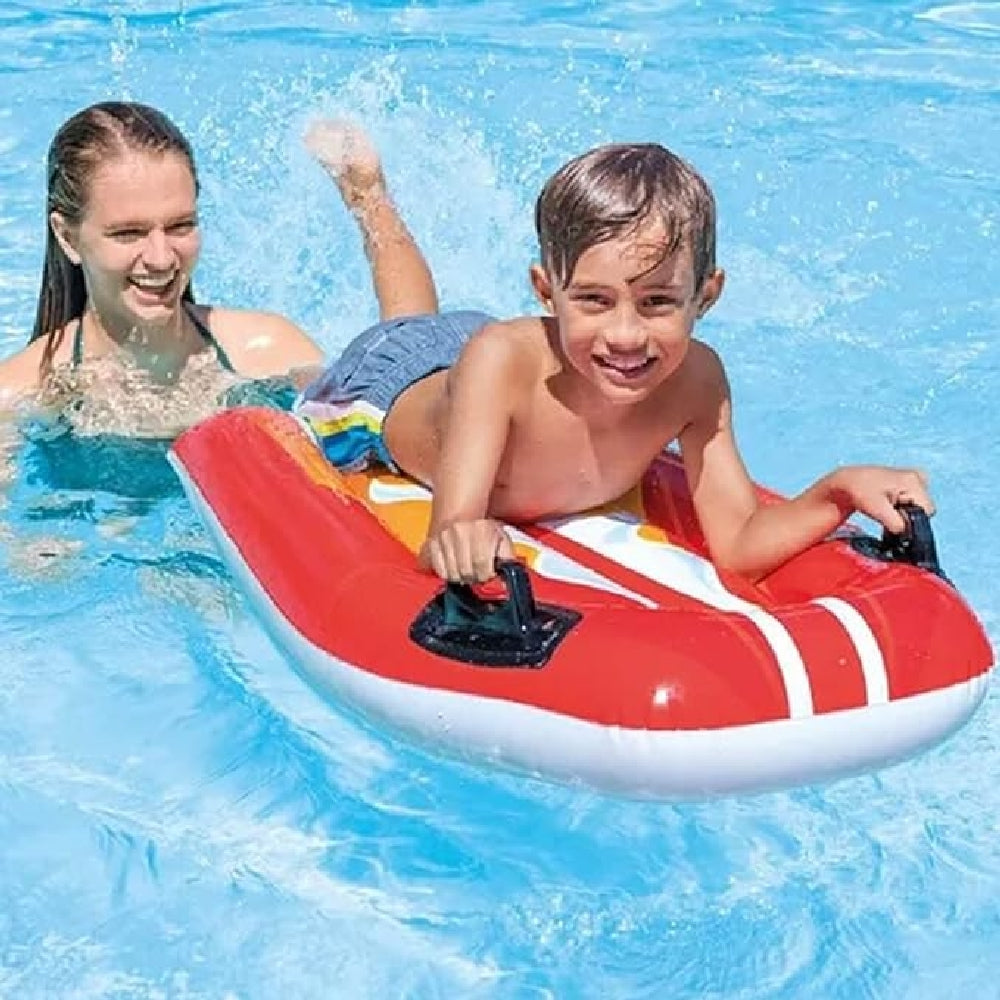 INTEX Joy Rider Inflatable Floating Bed – Surfboard Style Water Lounge with Sturdy Stability Handles - Image 3