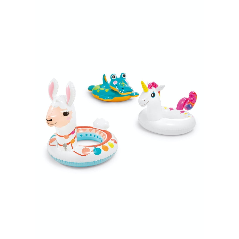 INTEX Big Animal Ring Floats – Whimsical Llama & Unicorn Inflatable Pool Rings with Sturdy Handles - Image 3