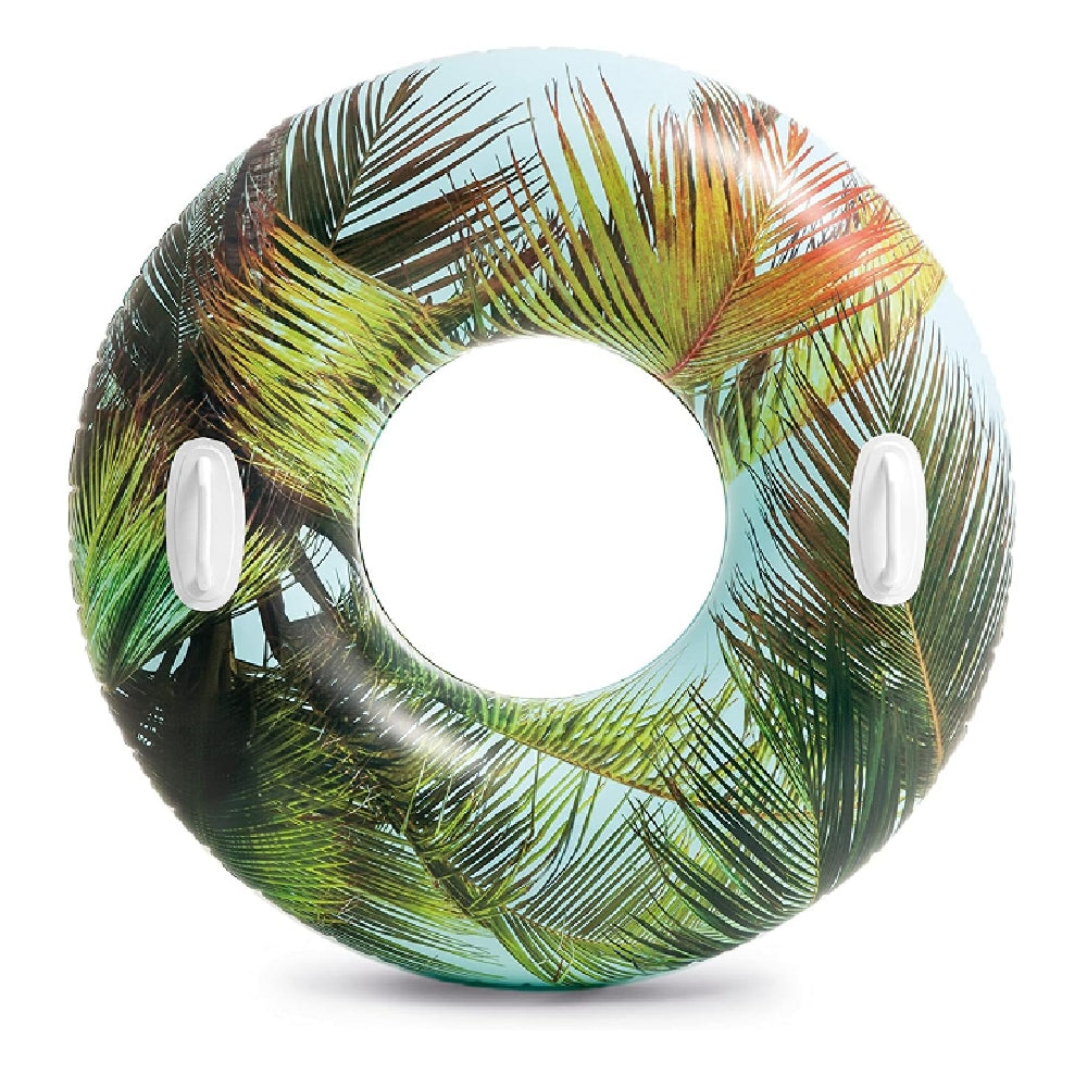 INTEX Tropical Flower Transparent Tube – Elegant Floral Print Swim Ring with Heavy-Duty Handles - Image 4