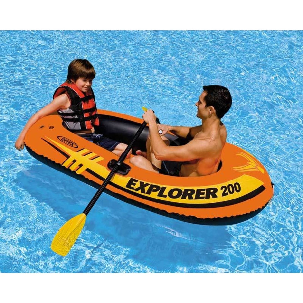INTEX Explorer 200 Inflatable Boat – 2-Person Recreational Rowing Raft with 2 Air Chambers - Image 5