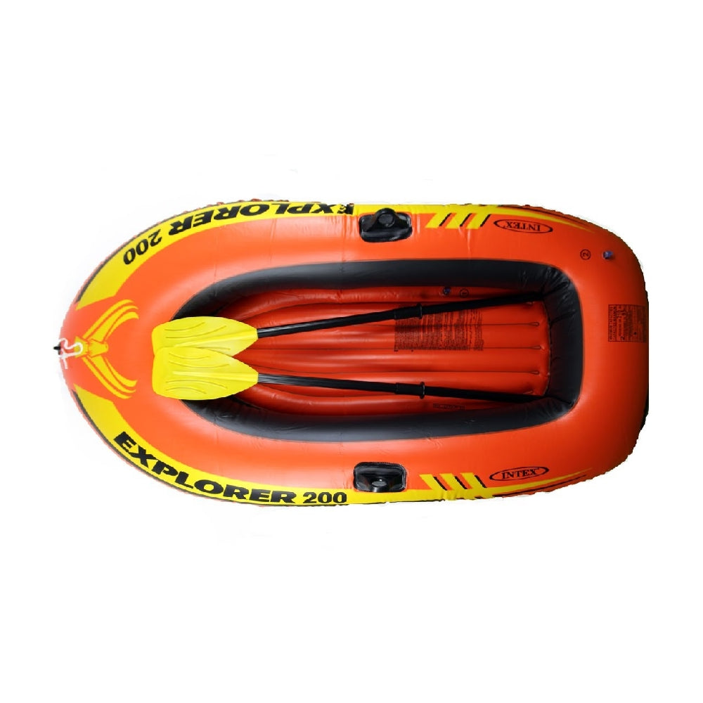 INTEX Explorer 200 Inflatable Boat Set – 2-Person Recreational Boat Includes Oars and High-Output Pump - Image 2