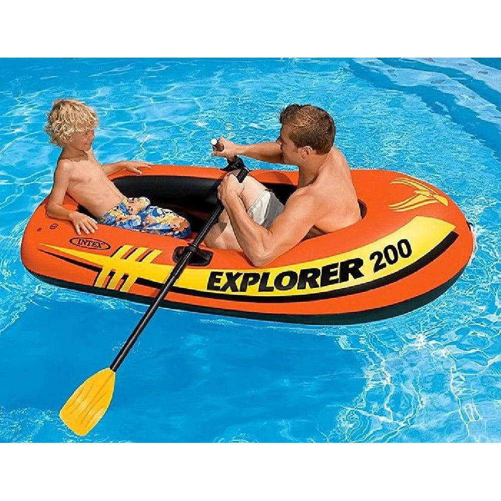 INTEX Explorer 200 Inflatable Boat Set – 2-Person Recreational Boat Includes Oars and High-Output Pump - Image 4