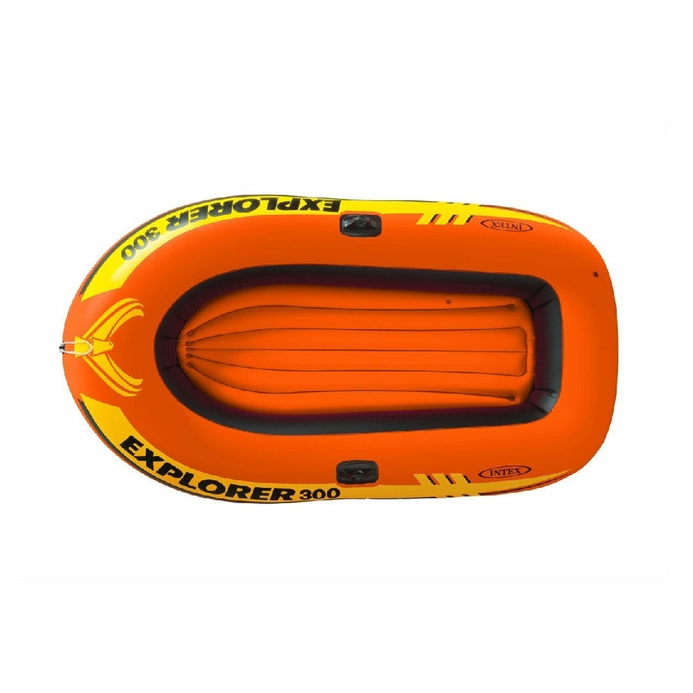 INTEX Explorer 300 Inflatable Boat Set – 3-Person Recreational Lake Raft with Aluminum Oars & Air Pump - Image 3