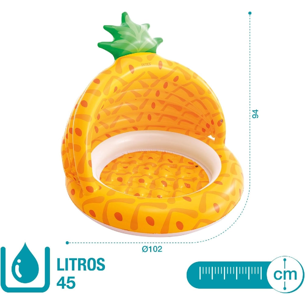 INTEX Pineapple Inflatable Baby Pool – Cheerful Fruit-Themed Toddler Pool with Padded Comfort Floor - Image 2