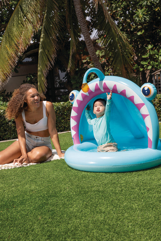 INTEX Angler Fish Baby Pool with Canopy – Inflatable Toddler Pool with UV Protection Sunshade Tail - Image 3
