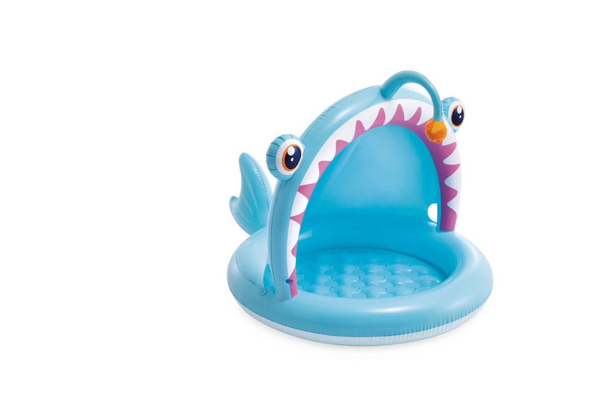 INTEX Angler Fish Baby Pool with Canopy – Inflatable Toddler Pool with UV Protection Sunshade Tail - Image 4