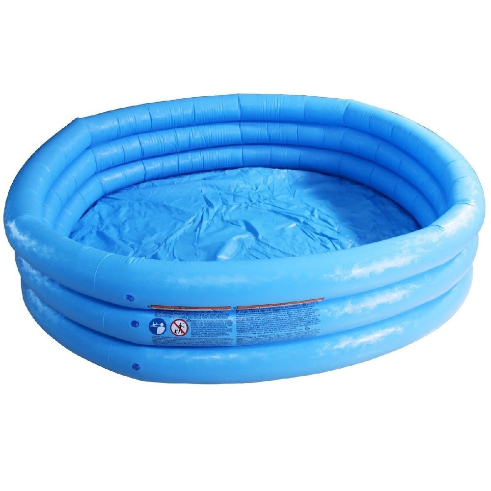 INTEX 3-Ring Crystal Blue Inflatable Pool – Classic Round Wading Pool with Padded Floor - Image 2