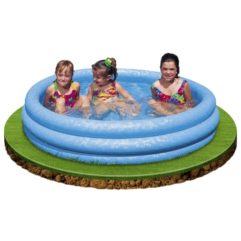 INTEX 3-Ring Crystal Blue Inflatable Pool – Classic Round Wading Pool with Padded Floor - Image 3