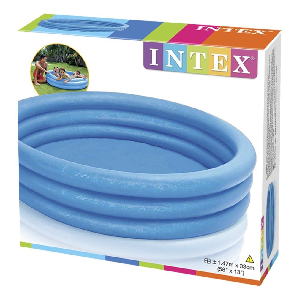 INTEX 3-Ring Crystal Blue Inflatable Pool – Classic Round Wading Pool with Padded Floor - Image 4