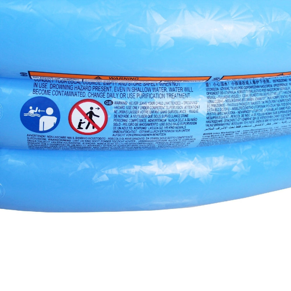 INTEX 3-Ring Crystal Blue Inflatable Pool – Classic Round Wading Pool with Padded Floor - Image 5