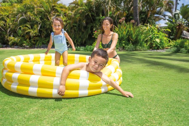 INTEX Zesty Lemon Inflatable Pool – Realistic Citrus Graphic 3-Ring Wading Pool for Refreshing Summer Fun - Image 2